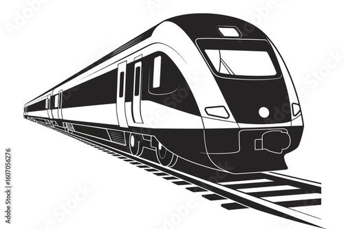 Modern High-Speed Train Vector Illustration – Sleek Transportation Design