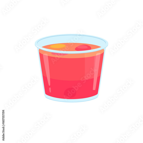 Cartoon glass of red fruit punch with floating orange and cherry slices.