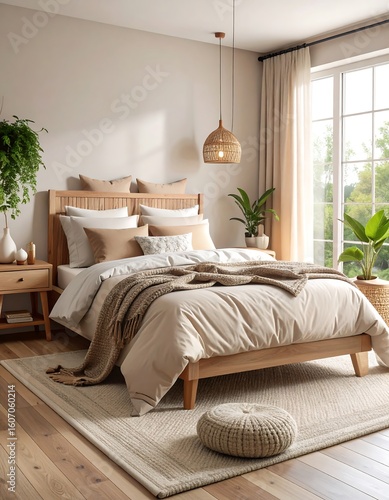 Beige bedroom interior design