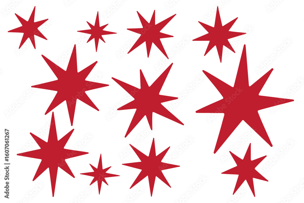 Obraz premium Set of trendy irregular black stars. Simple funky groovy abstract shapes. 