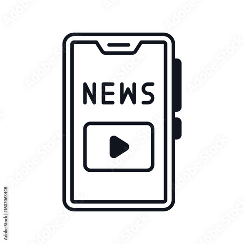 news glyph icon with white background vector stock illustration