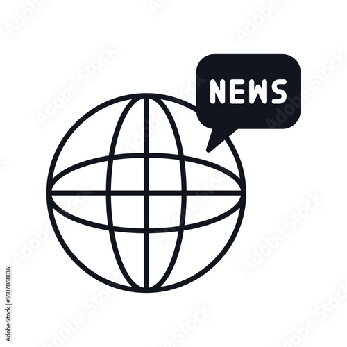 news glyph icon with white background vector stock illustration