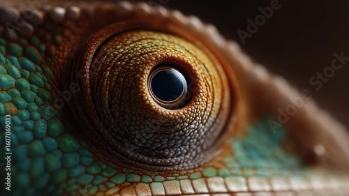 Wallpaper Mural Extreme close-up of a chameleon's mesmerizing eye showing intricate textures and vibrant colors in stunning detail Torontodigital.ca