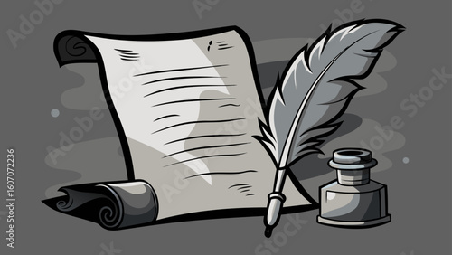 feather pen and ink vintage style v ector