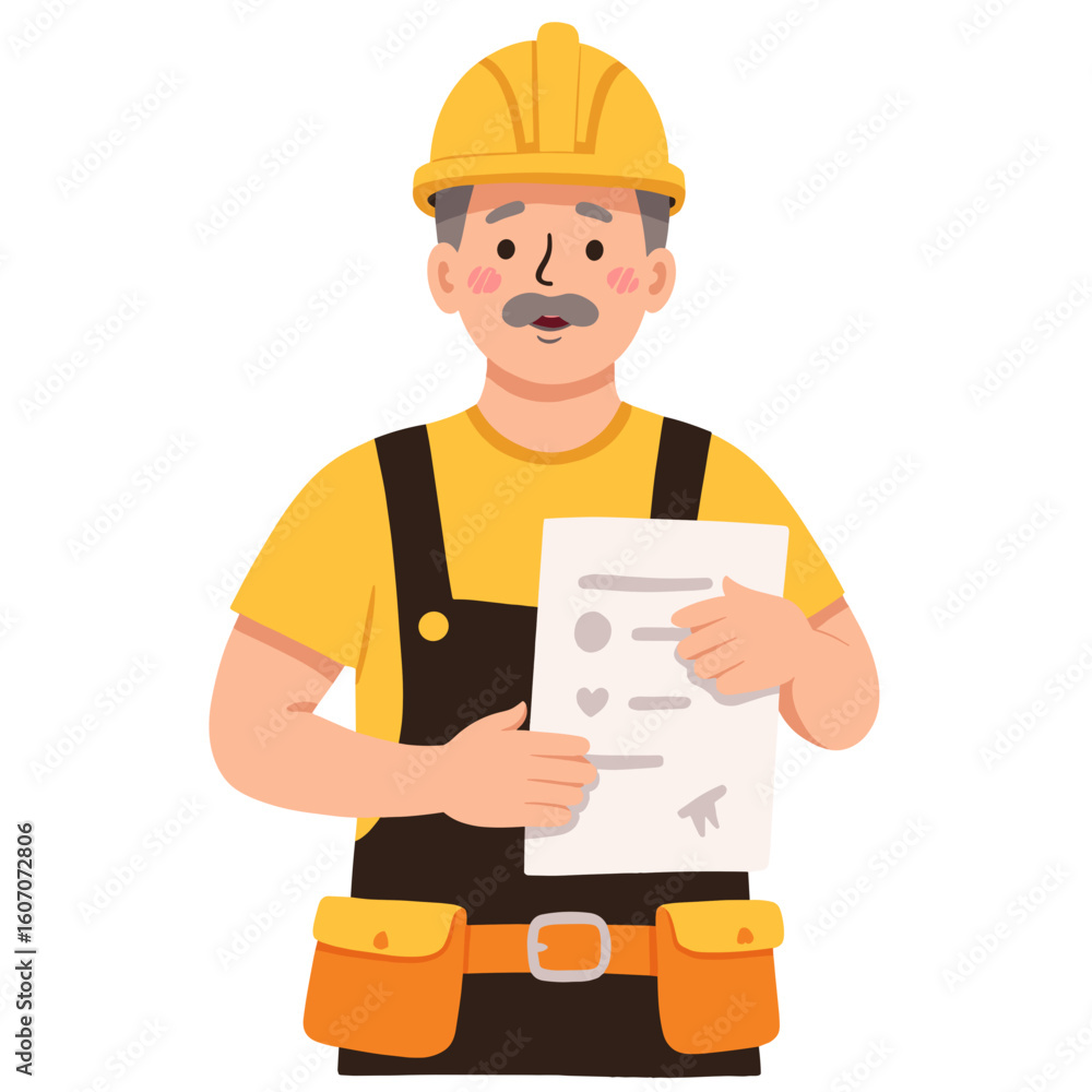 Elderly builder with helmet. Senior construction worker. Mature man in safety gear. Old engineer on job site. Elderly set Elderly builder with helmet. Senior construction worker. Mature man in safety gear. Old engineer on job site. Elderly set