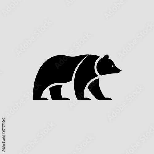 Stylized polar and forest bear silhouette vector icon, great for eco-logo or wildlife campaigns.

