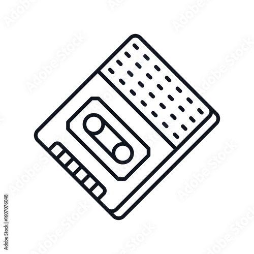 tape recorder line icon with white background vector stock illustration