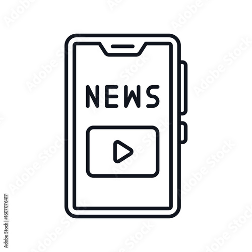 news line icon with white background vector stock illustration