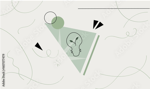Stylish green energy concept graphic for innovative brand identity and sustainable business campaigns