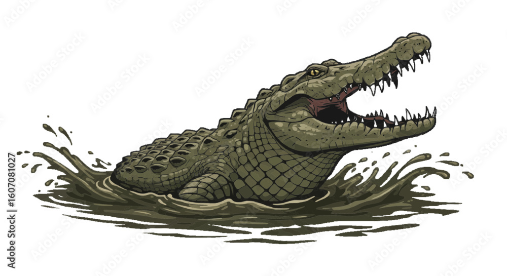 Fototapeta premium crocodile in a water