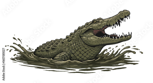 crocodile in a water