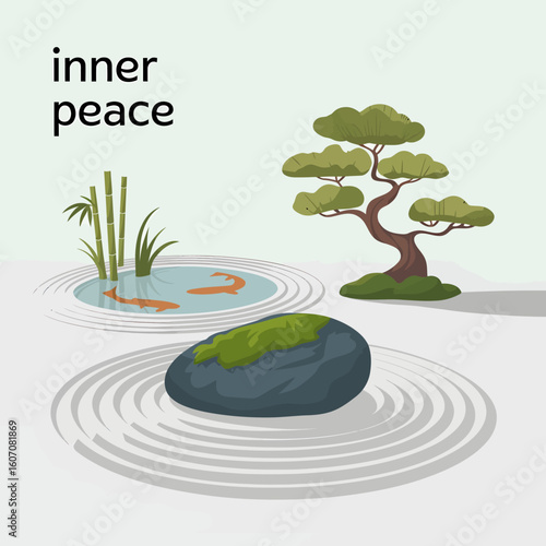 Zen Garden Vector Pack – Japanese Minimalist Decor and Nature Elements