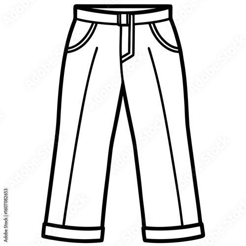 Pant Sketch – Minimal Art Vector