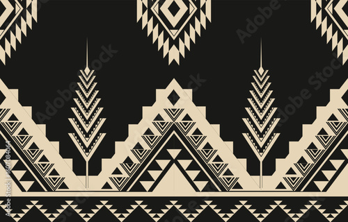 Geometric ethnic pattern seamless, Native American ethnic design, Southwestern decor design for background ,curtain, carpet, wallpaper, clothing, wrapping, Batik, vector illustration.