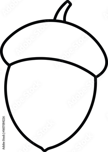 acorn icon line art vector illustration on transparent background