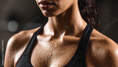 Fit Woman Sweaty After Workout At Gym.