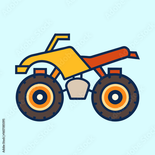 vector illustration of a quad bike