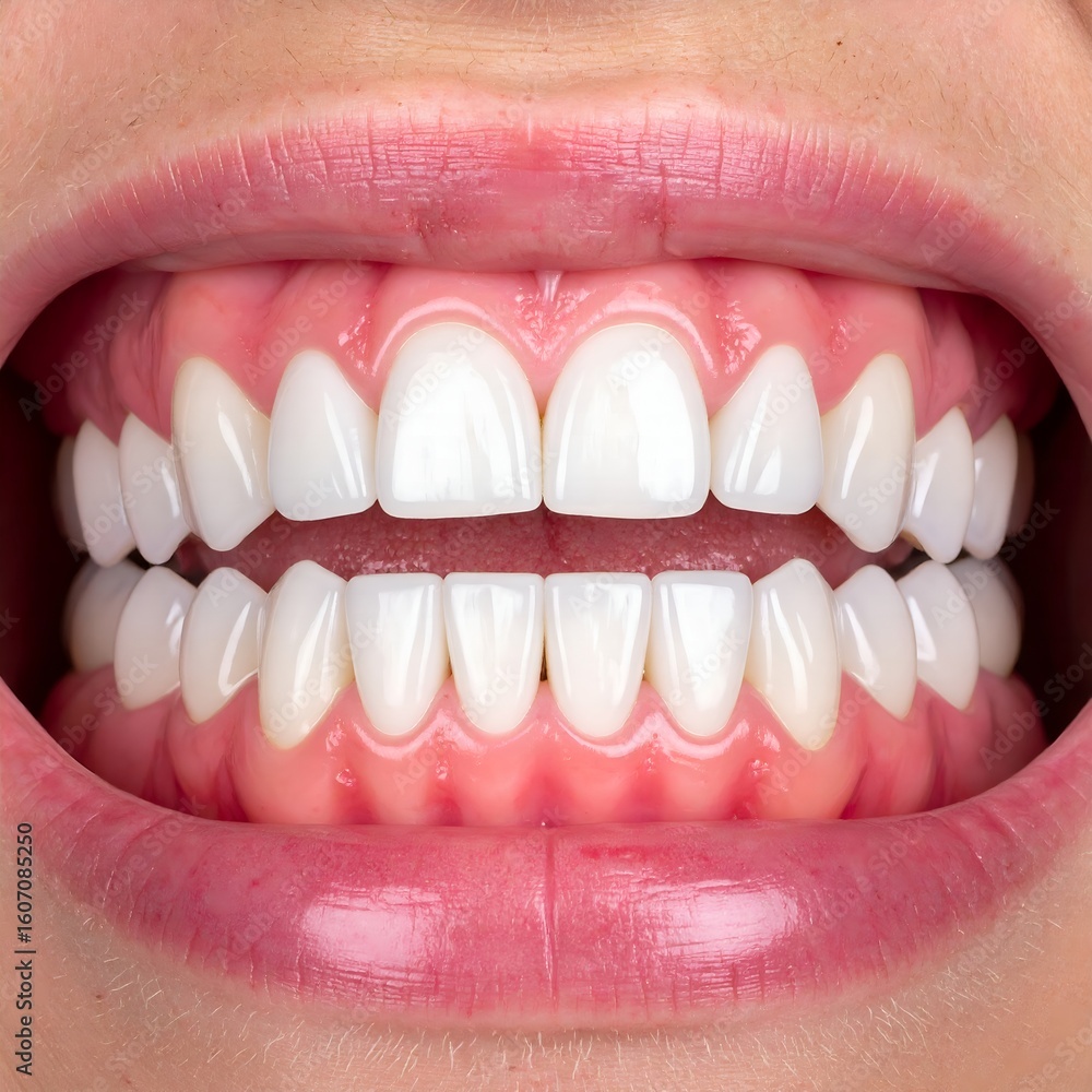 Fototapeta premium Perfect Smile Teeth Whitening Close Up.