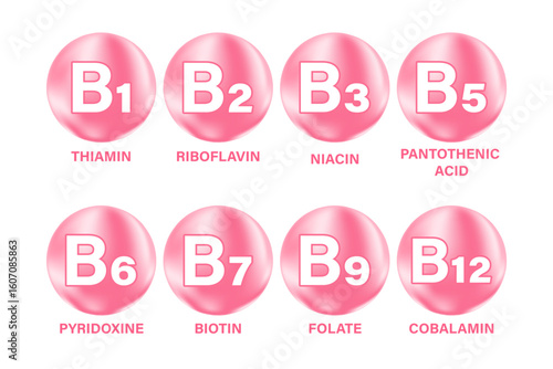 Vitamin B6 glowing 3D pink molecule icon or bubble element isolated, transparent background, fluid flowing fizz, beauty supplement, nutrition products banner, presentation, infographic design
