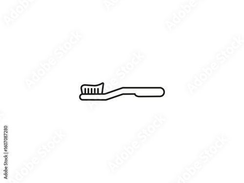 Simple toothbrush design for oral hygiene and a healthy smile, promoting wellness and dental care routines with an elegant, modern icon.