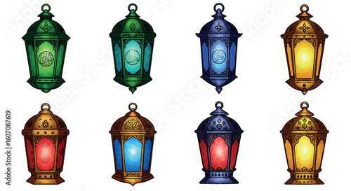 Colorful traditional lanterns collection for festive decor and celebrations