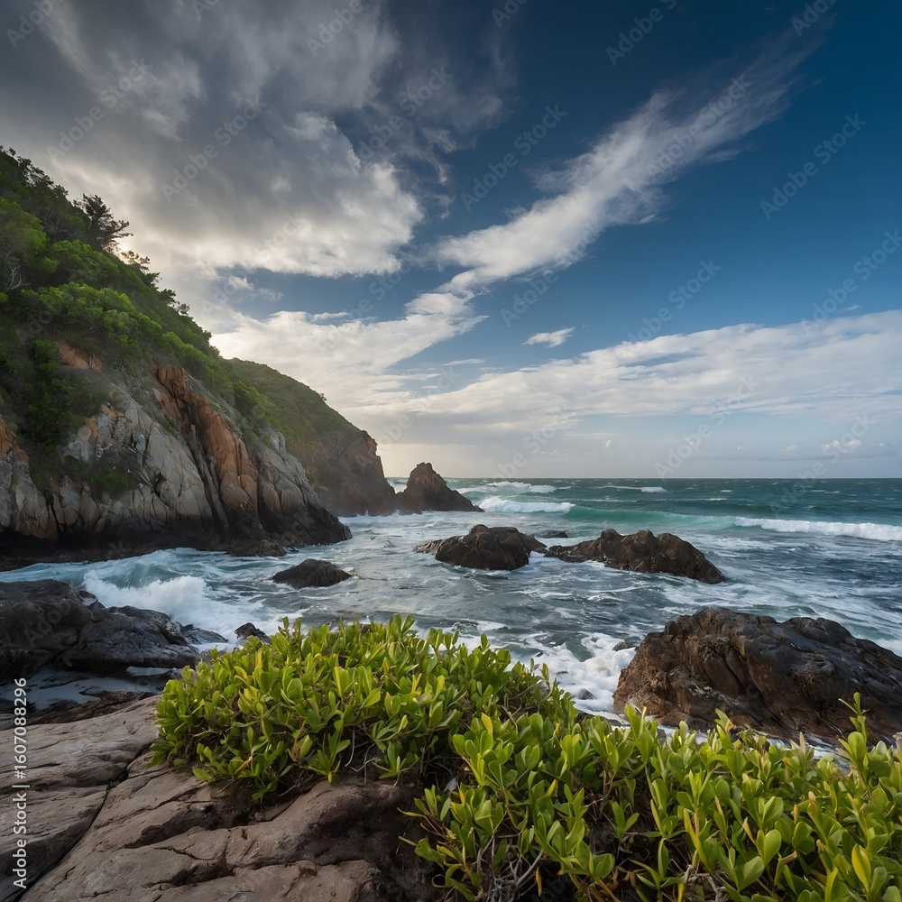 Obraz premium Ocean Coast Rocks.