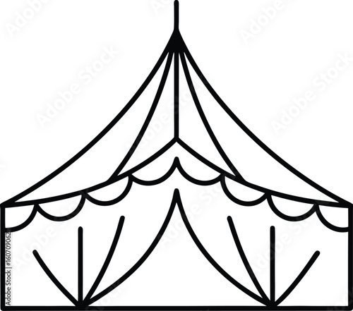 fall festival tent icon line art vector illustration on transparent background
