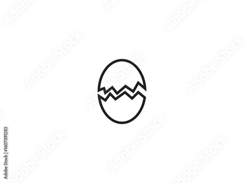 Bold cracked circle design element for innovative concepts and disruptive ideas, symbolizing change and transformation, a modern graphic for business solutions.