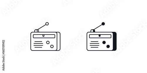 radio set icon with white background vector stock illustration