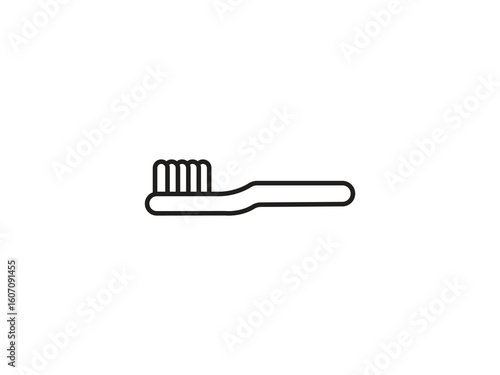Simple toothbrush design for oral hygiene and a healthy smile, promoting wellness and dental care routines with an elegant, modern icon.