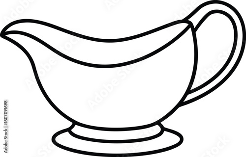 gravy boat icon line art vector illustration on transparent background