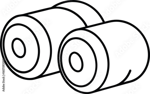 hay bale icon line art vector illustration on transparent background