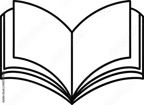open book icon line art vector illustration on transparent background	
