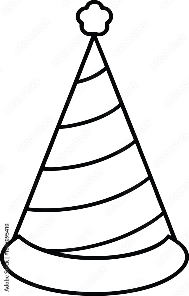 Fototapeta premium party hat for baby icon line art vector illustration on transparent background 