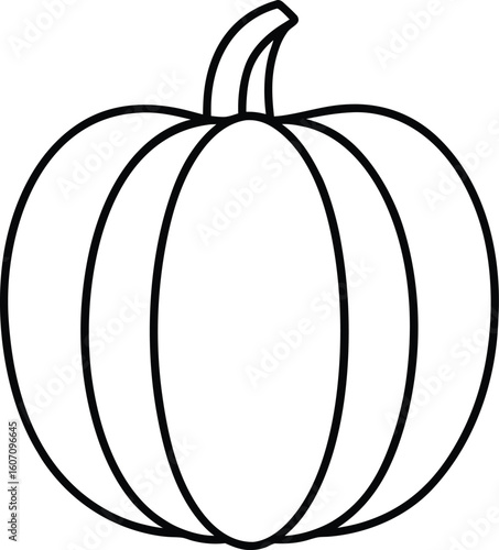 pumpkin icon line art vector illustration on transparent background	
