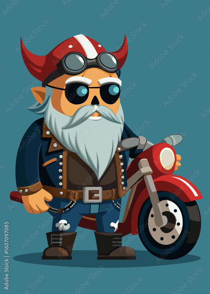 Fototapeta premium skull a young man riding a motorcycle