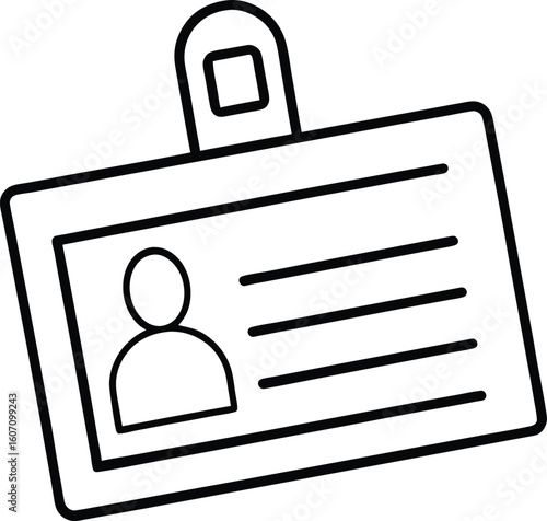 student id card icon line art vector illustration on transparent background	
