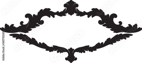 Noble Border frame in silhouette white backgrpound. 