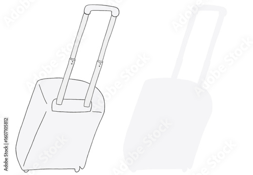 キャリー　旅行　趣味　イラスト　白　2セット　線画　シークレット　色違い