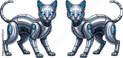Futuristic Cyber Cat – Robotic Feline Sentinel