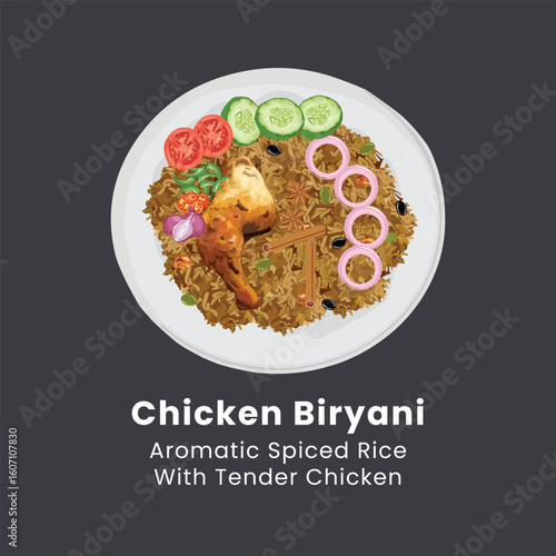 Chicken Biryani Aromatic Spiced Rice with Tender Chicken