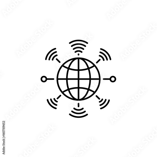 Global network connection symbols in minimalist design  