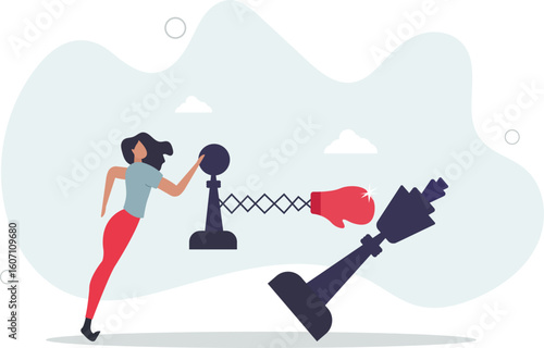 Cuadro en lienzo Game changer to win business competition, secret weapon or winning strategy to defeat rival and competitors,human life