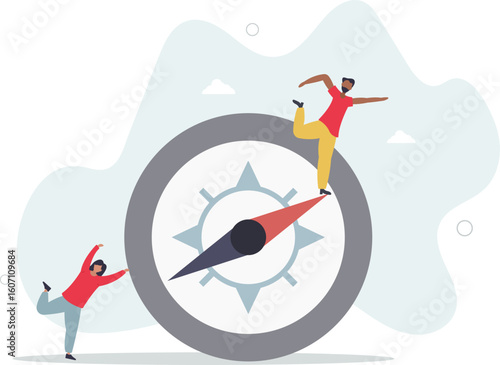 Women leadership, successful female lead business direction or lady visionary to achieve goals concept,human life.