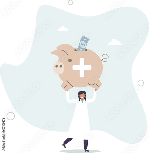 Health saving account, HSA, financial plan saving for medical expense or medicare cost and benefits concept,human life.