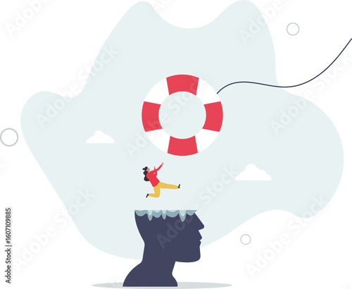 Mental illness therapy or help, depression or anxiety disorder rescue,human life.