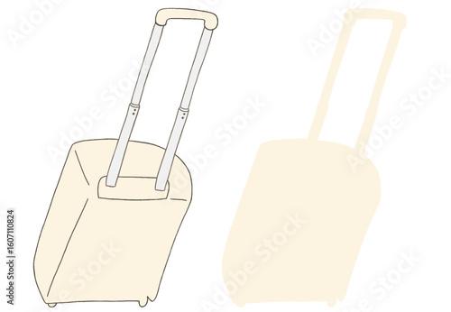 キャリー　旅行　趣味　イラスト　クリーム色　2セット　線画　シークレット　色違い