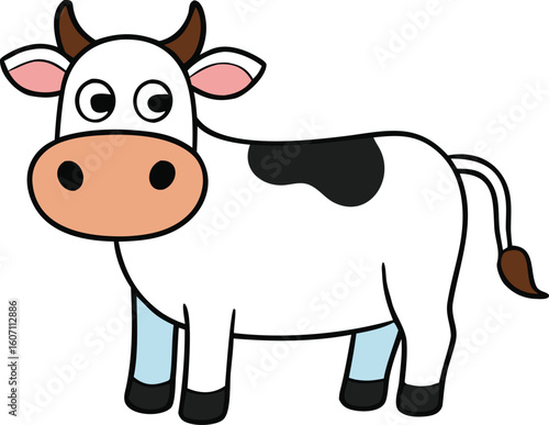 cow full body clipart vector