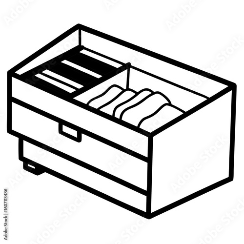 Open a drawer with dividers that neatly organize socks, accessories, or craft tools. Clean and visually satisfying.