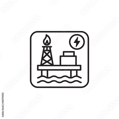 Oil Platform icon vector design illustration